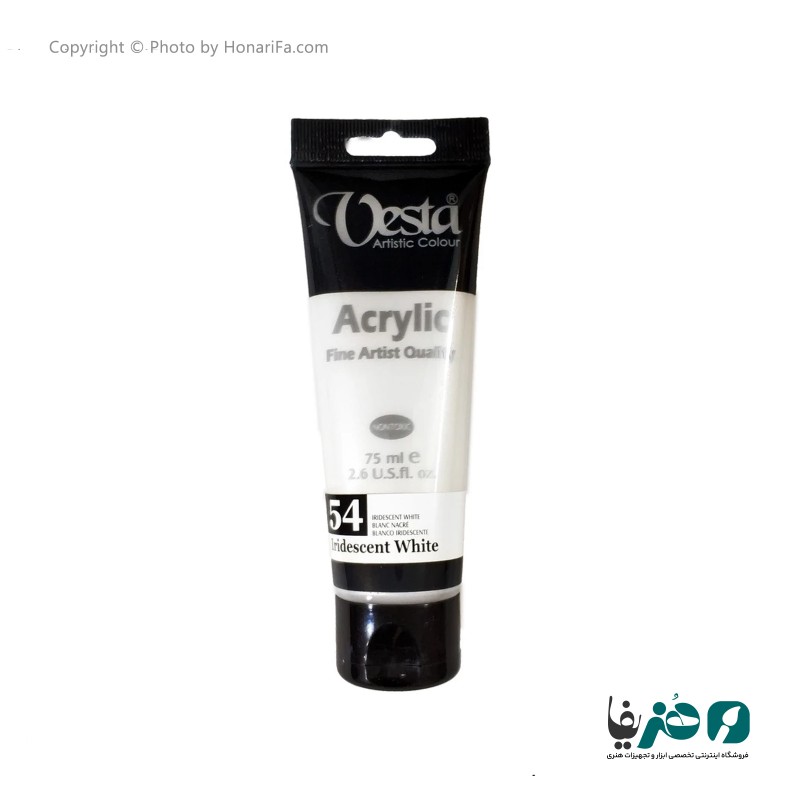 رنگ اکریلیک وستا مدل Iridescent White 54 حجم 75 میلی لیتر
