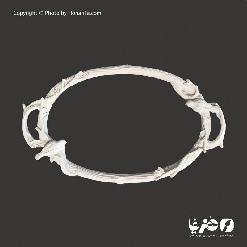 سینی پلی استر طرح گنجشکی بیضی