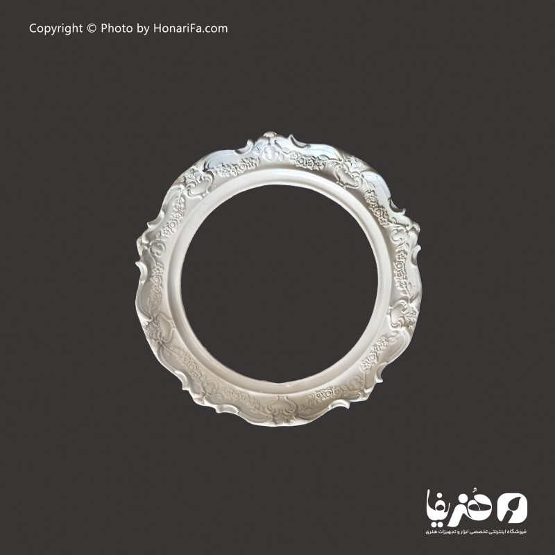 قاب پلی استر دایره طرح تاج دار 19 سانتی متر