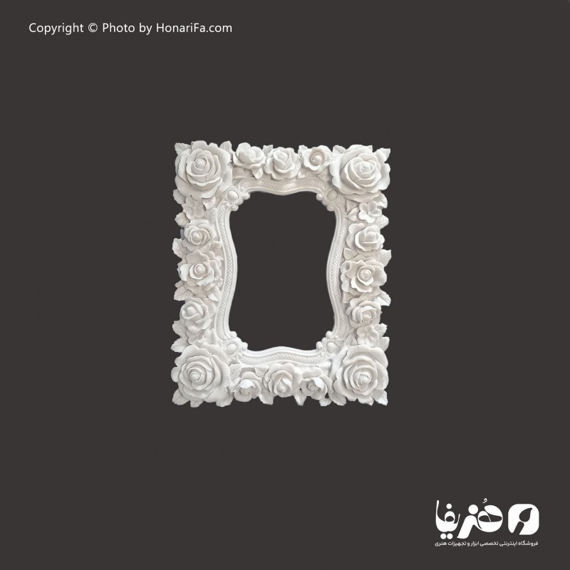 قاب پلی استر مستطیل طرح رز 13x8 سانتی متر