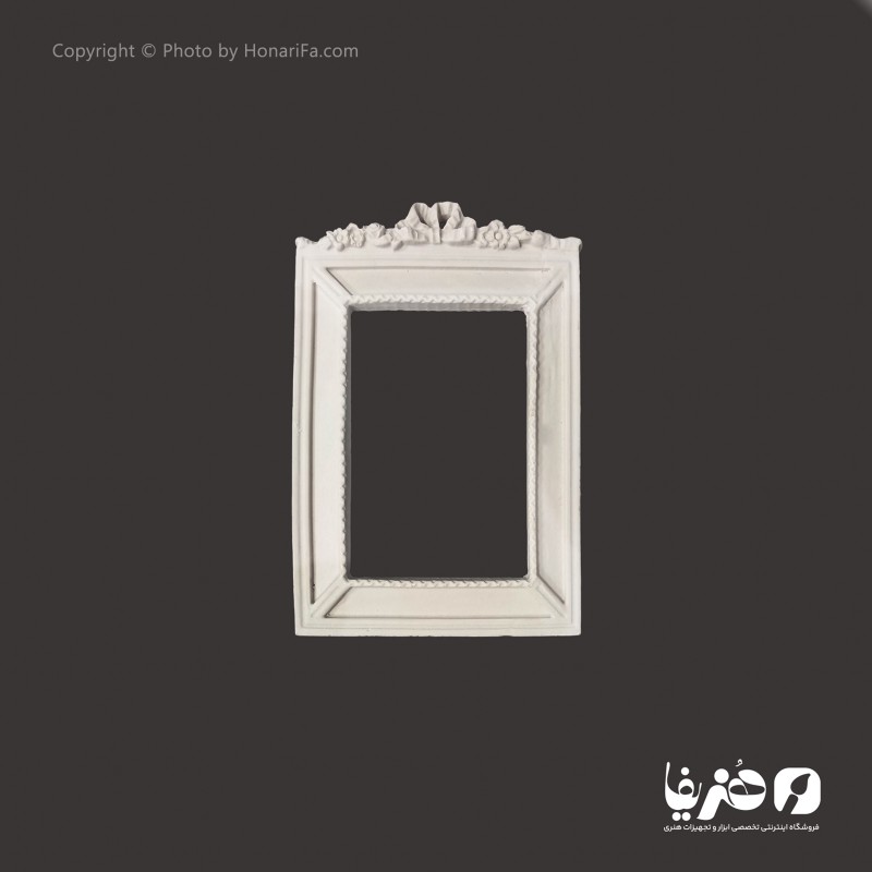 قاب دور آینه پلی استر طرح مستطیل عمودی 20x25 سانتی متری
