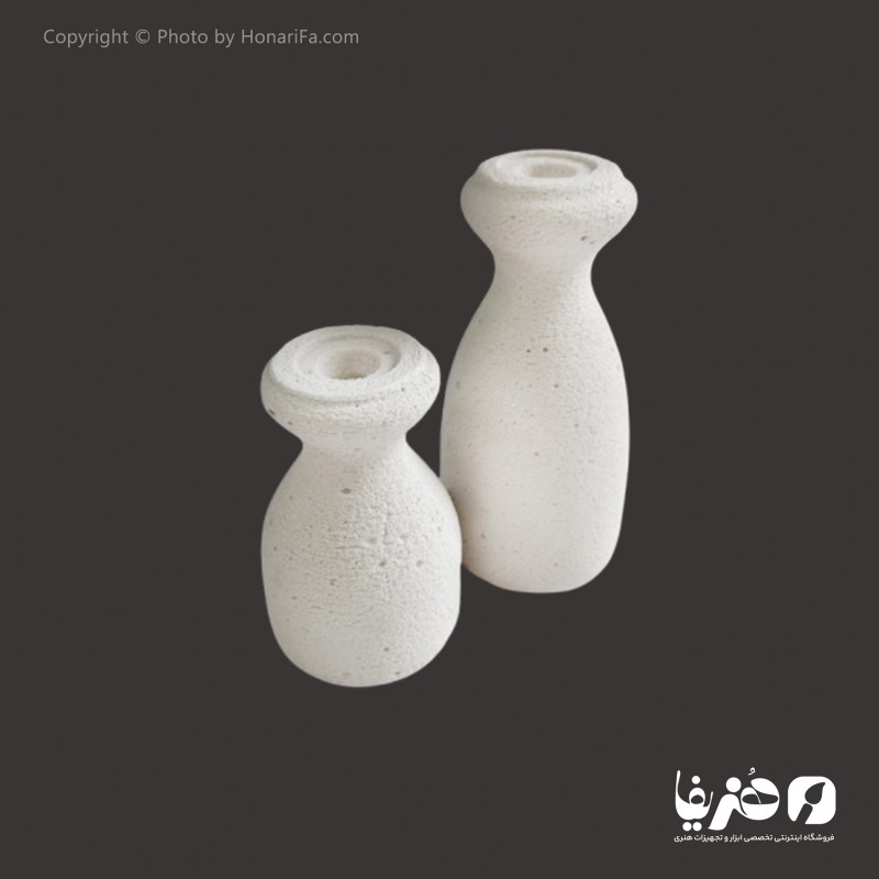 مجموعه دو عددی جا شمعی پلی استر مدل سنگی