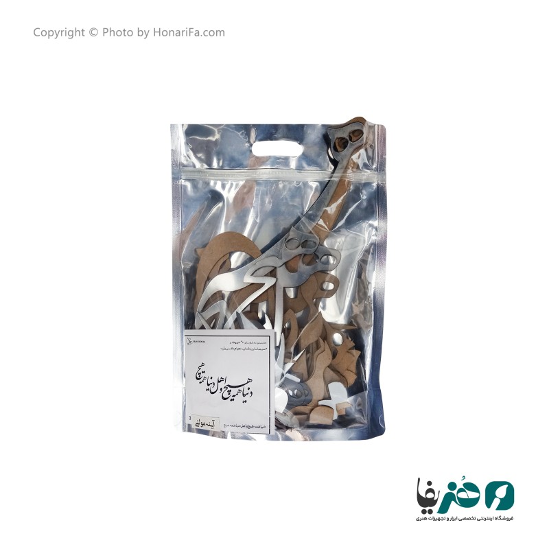 حروف کالیگرافی آینه ای طرح دنیا همه هیچ و اهل دنیا همه هیچ