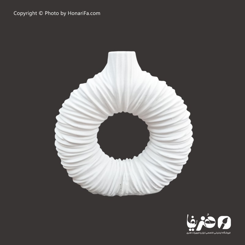 گلدان پلی استر مدل دوناتی چروک 14 سانتی متر