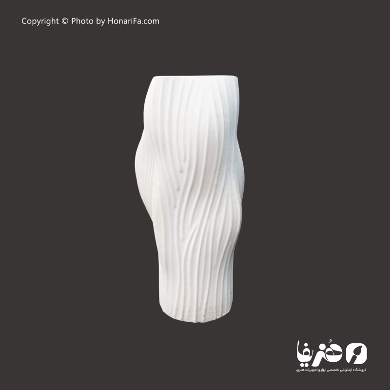 گلدان پلی استر مدل شیاردار 29 سانتی متری