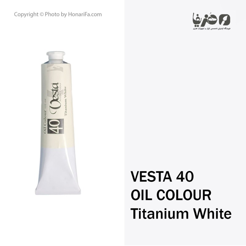 رنگ روغن وستا مدل Titanium White 40 حجم 120 میلی لیتر