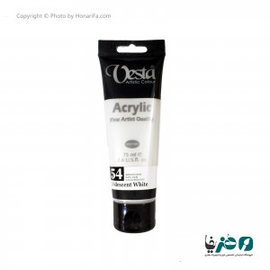 رنگ اکریلیک وستا مدل Iridescent White 54 حجم 75 میلی لیتر