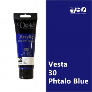 رنگ اکریلیک وستا مدل 30 Phtalo Blue حجم 75 میلی لیتر