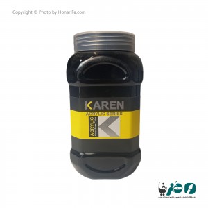 رنگ اکریلیک مشکی کارن حجم یک لیتری