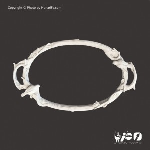 سینی پلی استر طرح گنجشکی بیضی