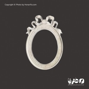 قاب پلی استر بیضی طرح پاپیون 19x14 سانتی متر