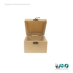 جعبه چوبی مربع با چاپ هنریفا 10x10 سانتی متری