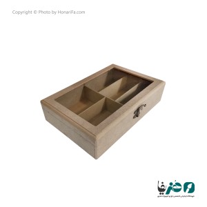 جعبه چوبی تقسیم مستطیل مدل 4 با چاپ هنریفا 20x30 سانتی متری