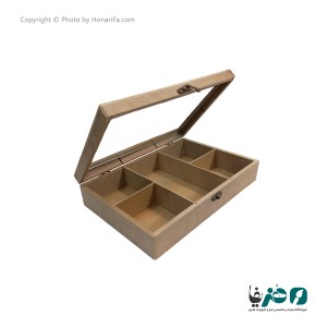 جعبه چوبی پذیرایی مدل 5 خانه تیبگ 20x30 سانتی متری
