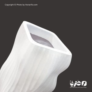 گلدان پلی استر مدل شیاردار 35 سانتی متری