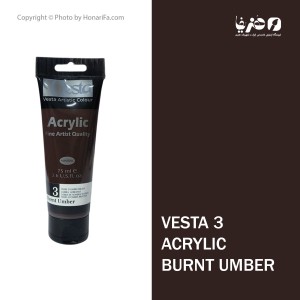 رنگ اکریلیک وستا BURNT مدل 3 حجم 75 میلی لیتر