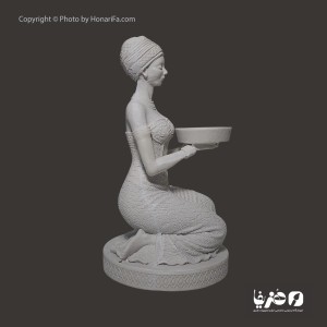 مجسمه شمعدان دختر رومی ارتفاع 25 سانتی متر