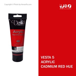 رنگ اکریلیک وستا Cadmium red hue 5 حجم 75میلی لیتر