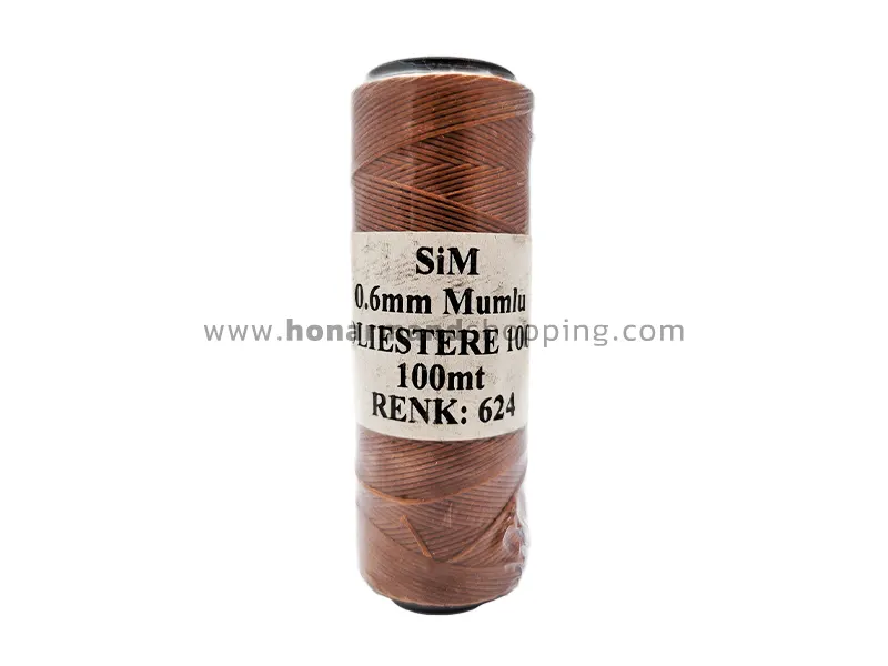 دوک نخ موم دار سیم (SIM) سایز 0.6 رنگ عسلی