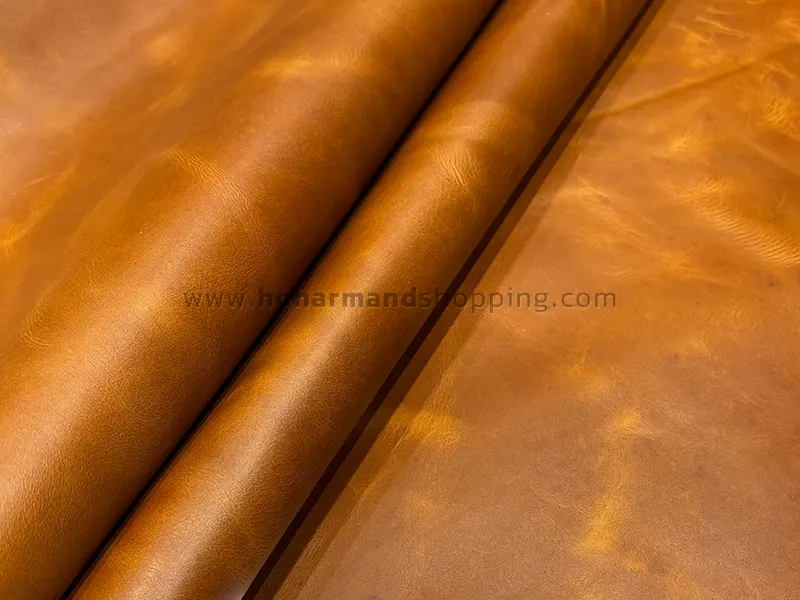 چرم گاوی طرح افکتی رنگ عسلی