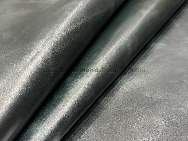 چرم گاوی طرح افکتی رنگ سبز تیره