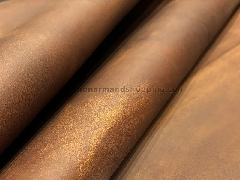 چرم گاوی طرح هورس افکتی رنگ قهوه ای روشن