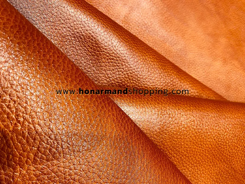 چرم طبیعی گاوی طرح فلوتر رنگ عسلی