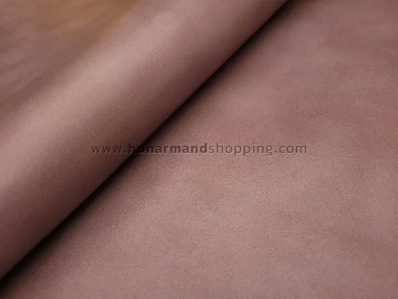 چرم طبیعی گاوی طرح ساده رنگ یاسی سایه دار