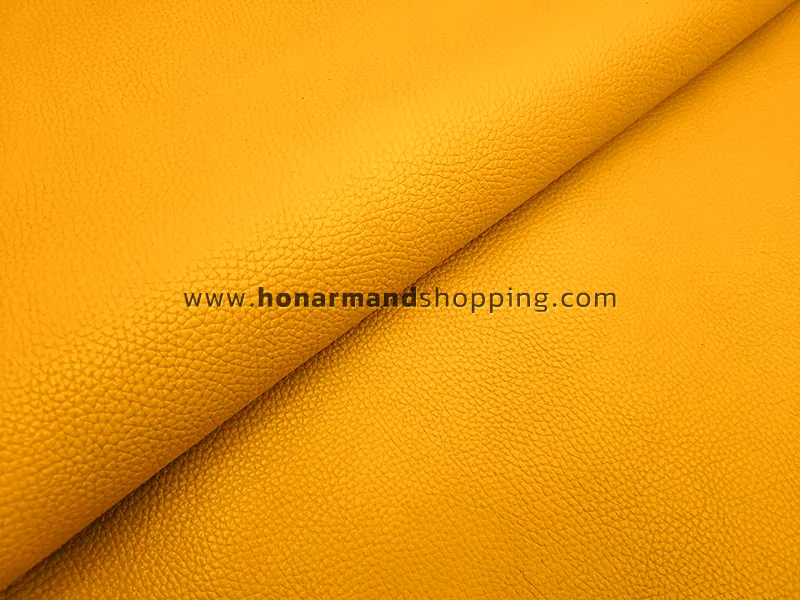 چرم طبیعی گاوی طرح فلوتر رنگ زرد