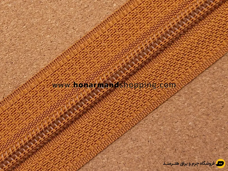 زیپ پلاستیکی ایرانی سایز 5 رنگ عسلی طول 1 متر