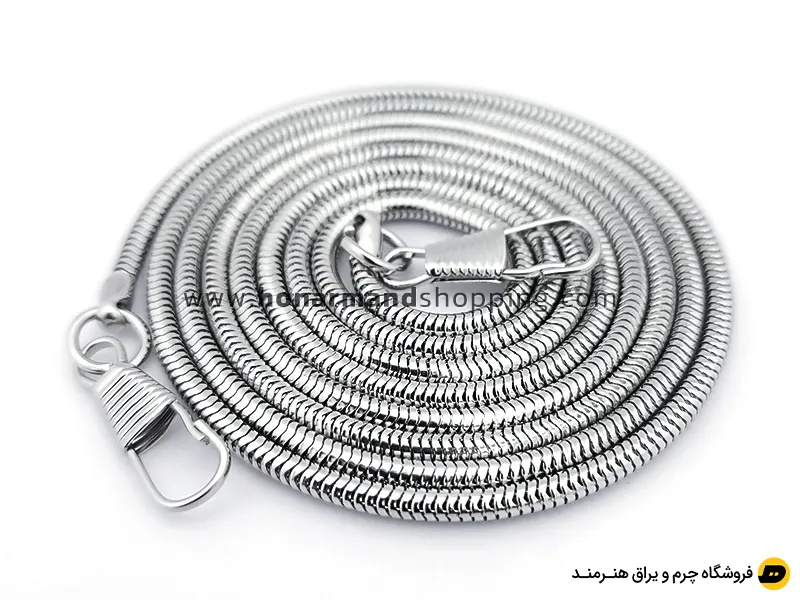 زنجیر ماری مدبردار رنگ نیکل طول 120 سانت