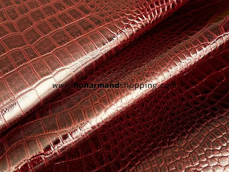 چرم سوپر بزی ورنی رنگ قهوه ای