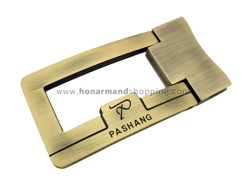 سگک کمربند پلاکی Pashang سایز ۳.۵ رنگ زردقلم