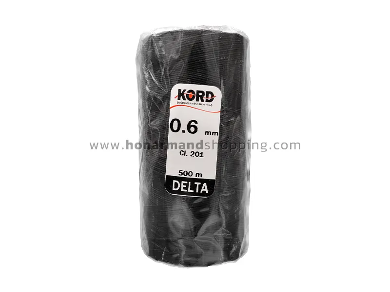 دوک نخ موم دار کورد (KORD) سایز 0.6 رنگ مشکی کد 201