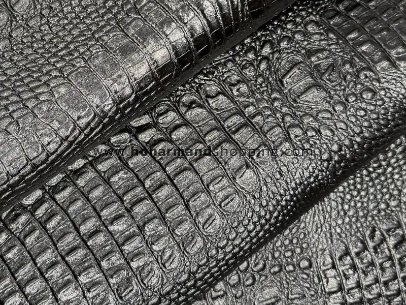 چرم گاوی طرح کروکودیل رنگ مشکی