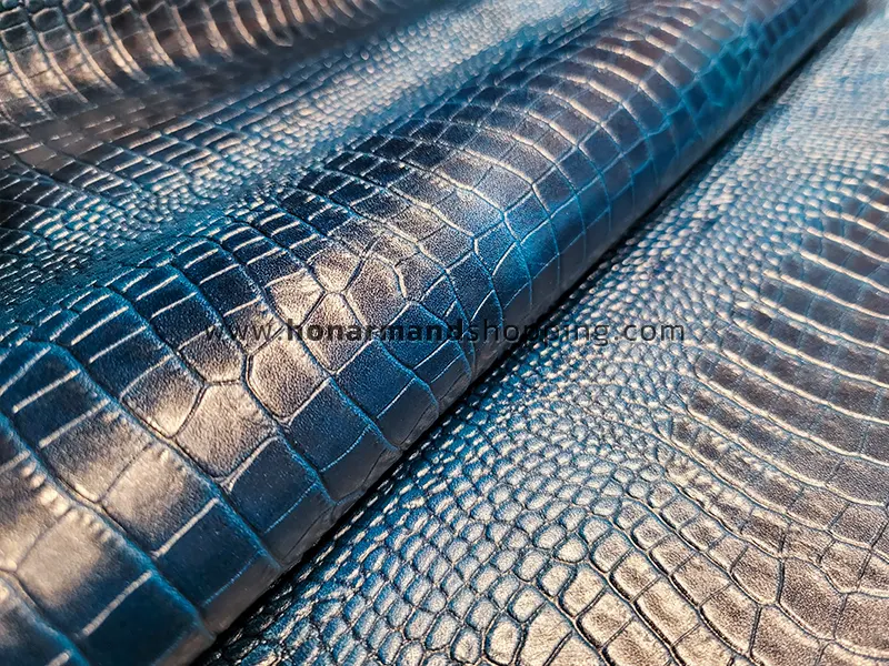 چرم گاوی کورو افکت رنگ  آبی