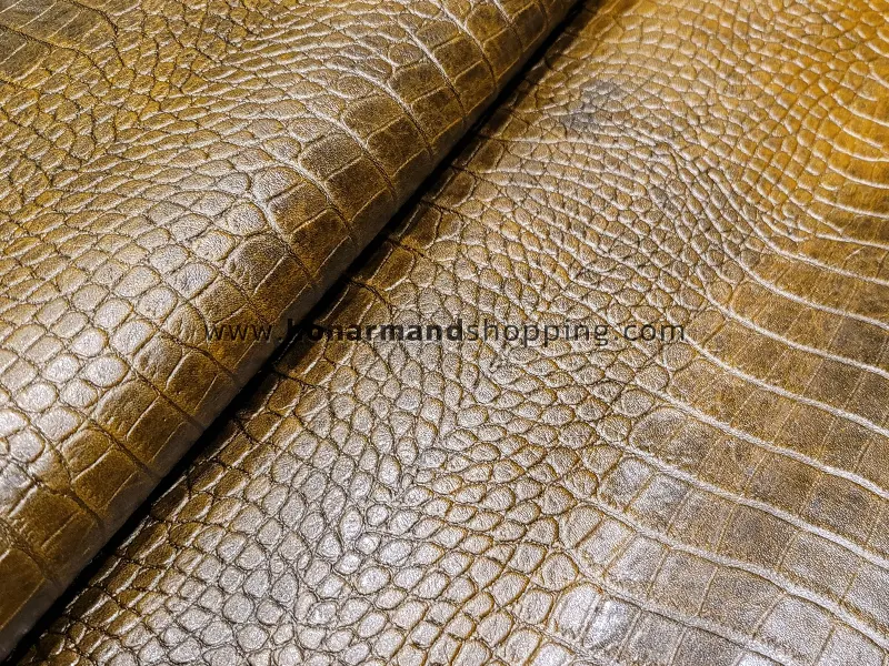 چرم گاوی کورو افکت رنگ قهوه ای روشن