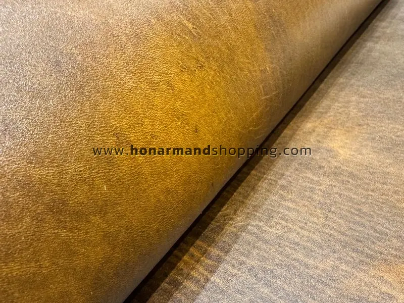 چرم افکت گاوی رنگ زیتونی