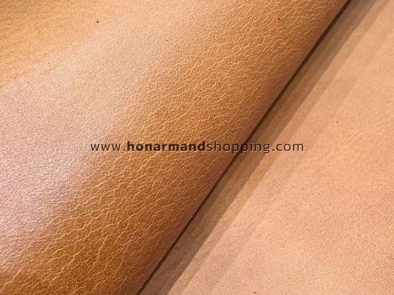 چرم گاوی وکیوم طرح ساده رنگ شتری