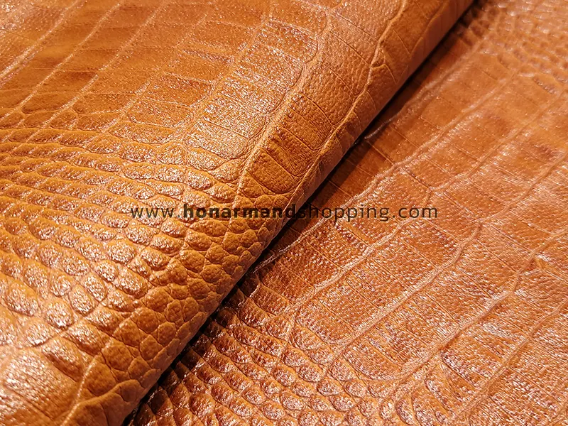 چرم بزی طرح روکو رنگ عسلی