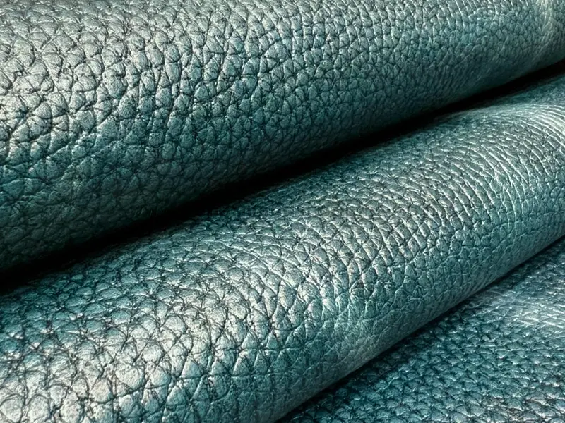 چرم گاوی طرح فلوتر رنگ سبز آبی