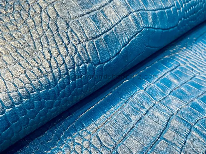 چرم بزی طرح روکو رنگ آبی