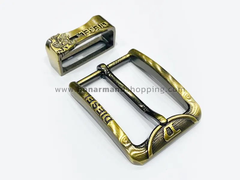 سگک کمربند پل دار طرح DIESEL سایز 3.5 رنگ زردقلم