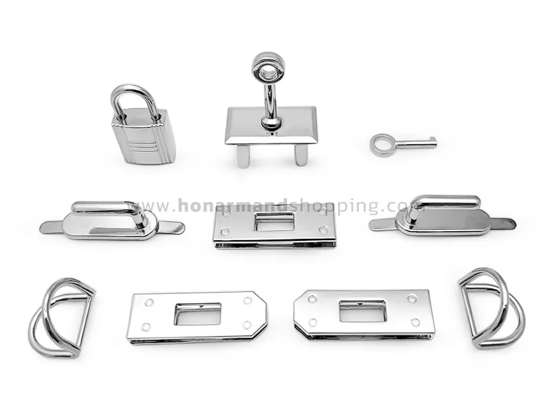 مجموعه 10 عددی قفل هرمس رنگ نیکل