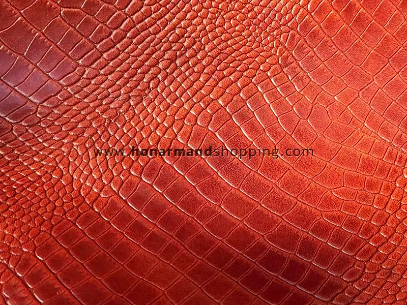 چرم گاوی طرح روکو رنگ آجری