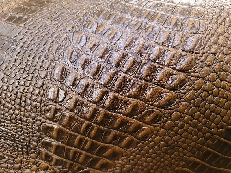 چرم گاوی طرح کرکو رنگ زیتونی تیره