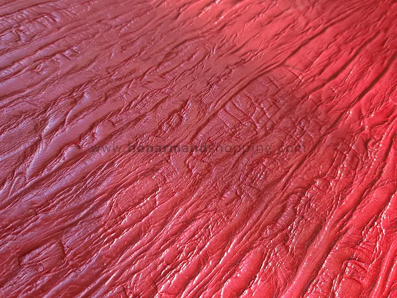 چرم گاوی طرح پوست درختی رنگ زرشکی