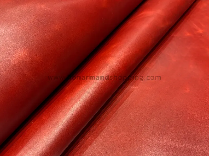 چرم گاوی طرح افکتی رنگ قرمز