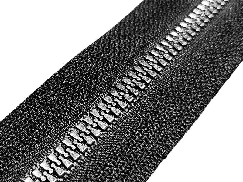 زیپ طرح فلز سایز 5 رنگ مشکی دندانه نیکل