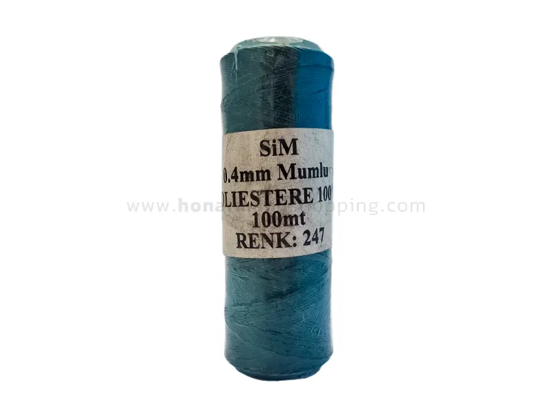 دوک نخ موم دار سیم (SIM) سایز 0.4 رنگ سبز تیره